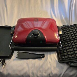 George Foreman Lean Mean Grilling Machine GRP90WGR G5 5 Plates RED